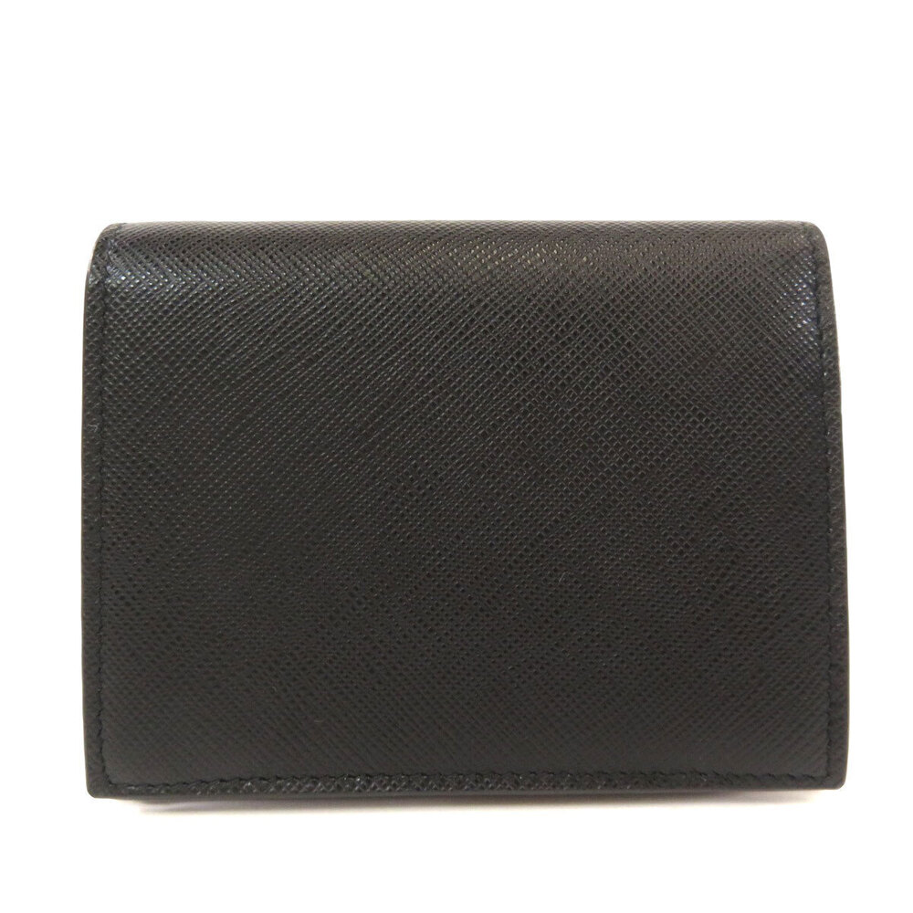Prada Wallet Leather fold Bi Black